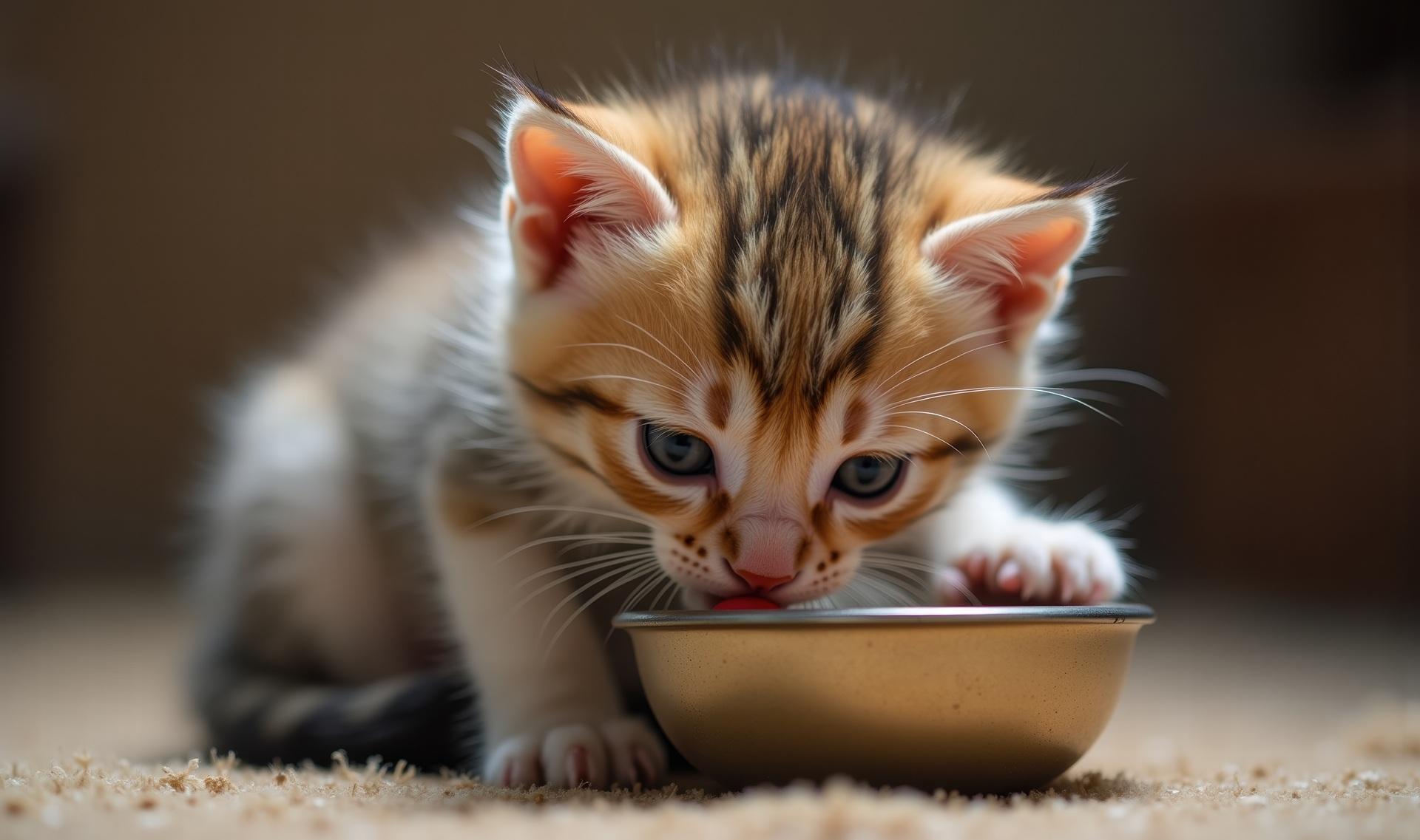 Junges Kätzchen am Futternapf | Pernaturam

