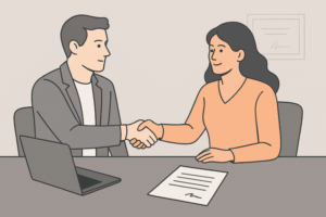 Mann und Frau Büro Illustration
